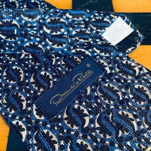 Oscar de la REnta Blue Pattern Mens Tie